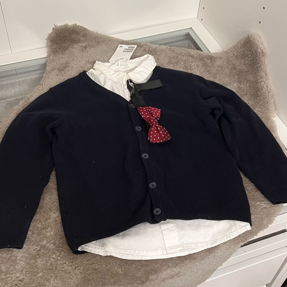 kids cardigan shirt set